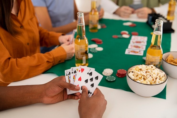 qqwin88 Poker Indonesia game interface showing table cards and betting options